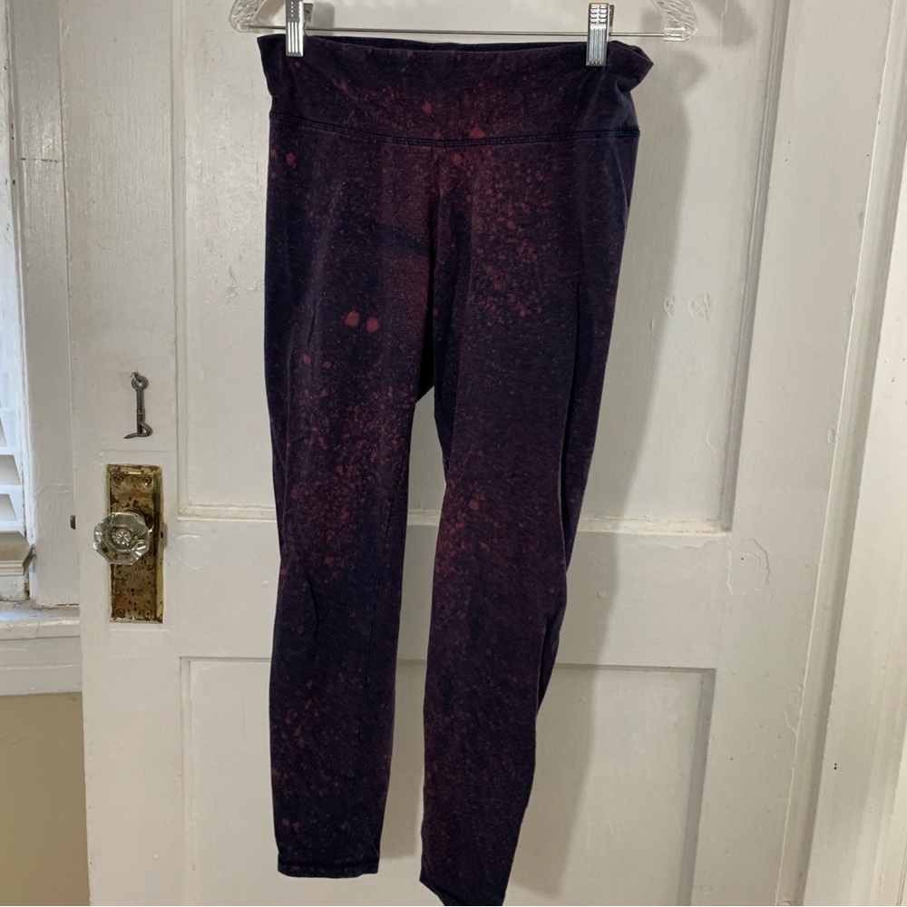 💜 Danskin Athletic Dance Leggings Black and Pink Galaxy size M